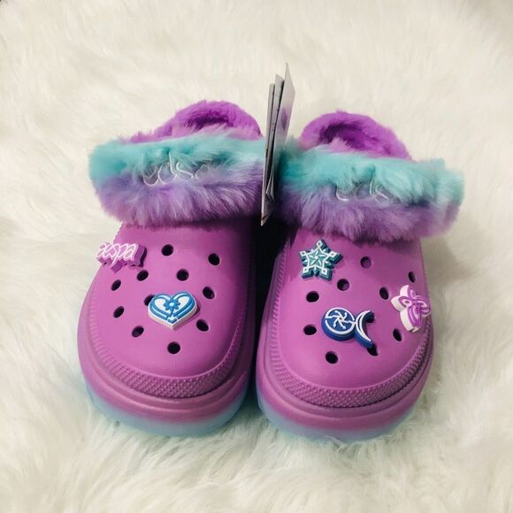 Crocs Aespa X Crocs Stomp Lined Clog Women's Sandals Purple Size 9 NEW - Picture 5 of 11